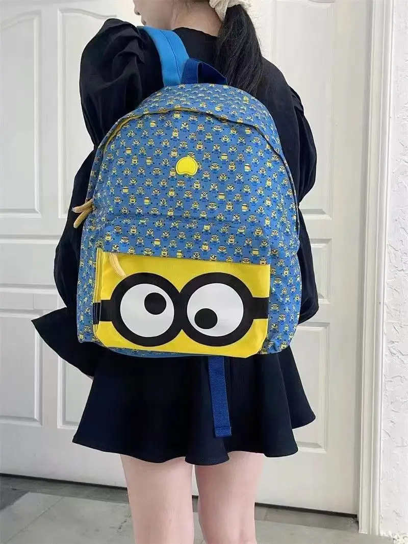 Minions Cartoon Cute Ultra Light Children\'s School Bag Creative Anime Peripheral Kawaii Casual Kindergarten Backpack Wholesale