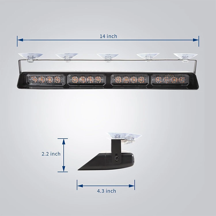 2 في 1 LED الطوارئ داش ستروب ضوء بار الجبهة/الخلفية الزجاج الأمامي السلامة وامض تحذير خطر أضواء داخلية للمركبات