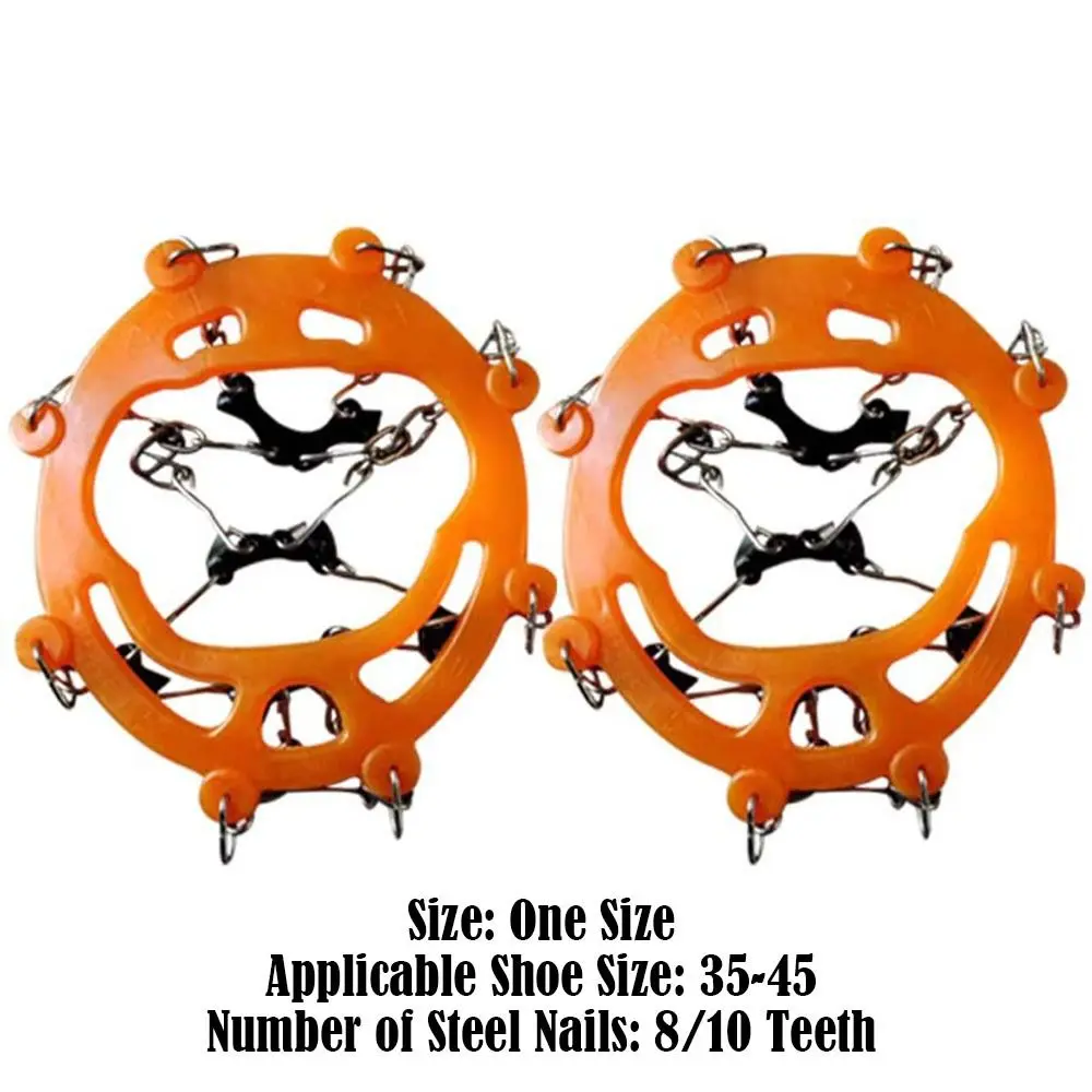 Nowe 8/10-zębowe kolce do butów na lód, antypoślizgowe, lekkie, zwiększające przyczepność, łańcuchy do butów, nakładki na buty na lód, unisex