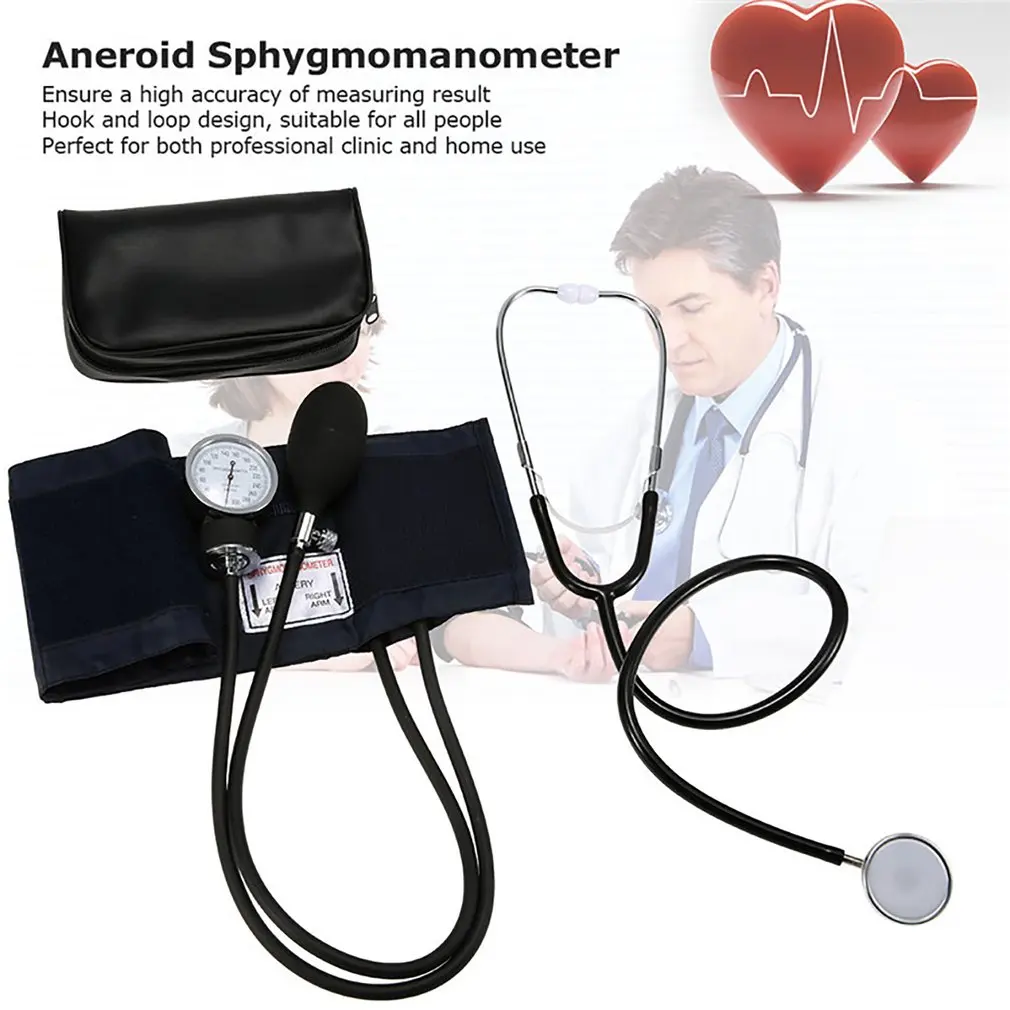 1 Set Sphygmomanometer Portable Accurate Tester Professional Blood Pressure Monitors Manual Blood Pressure Gauge