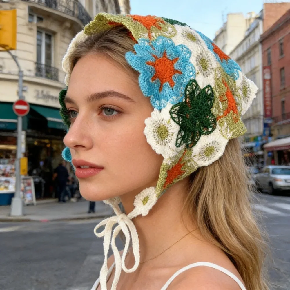 

Кружевной треугольный тюрбан-платок белого цвета, милая повязка для волос для женщин и девочек