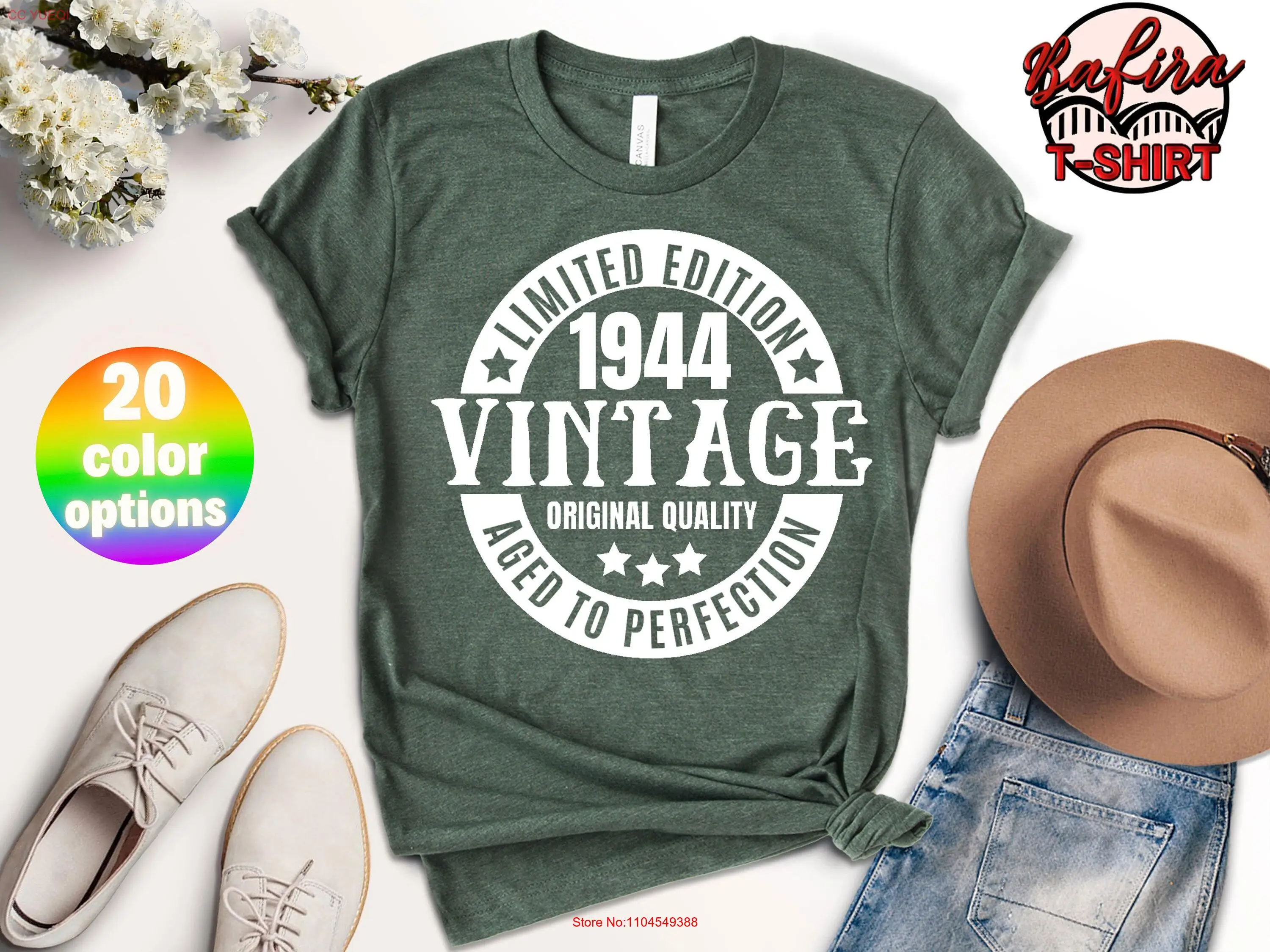 

Vintage 1943 Limited Edition Original Quality T Shirt Aged To Perfection 80th Birthday s For Men Classic