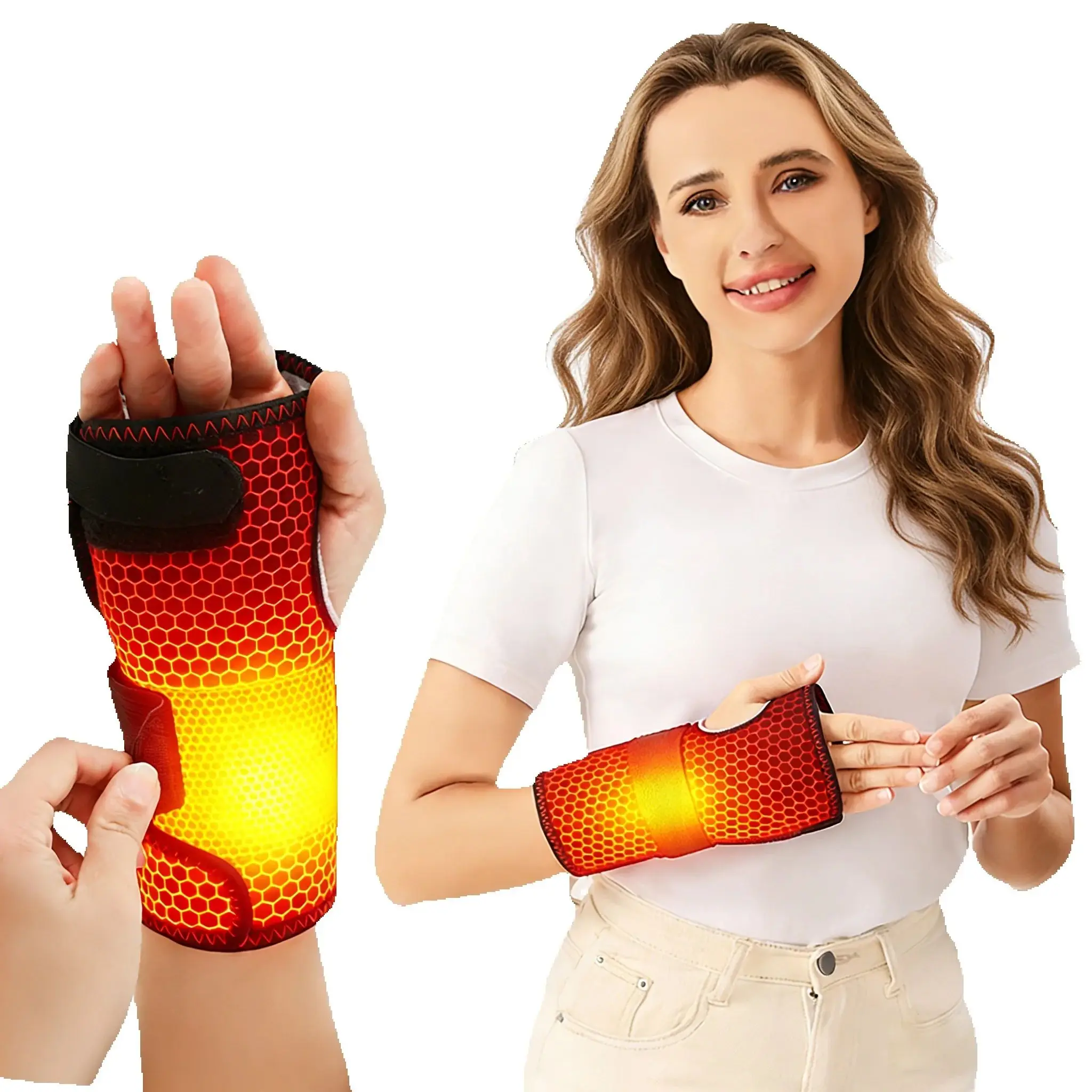 Heated Massage Hand Support Vibration Massage Relieves Wrist Hand Joint Numbness Pain Aids Injury Recovery Hand Warmth