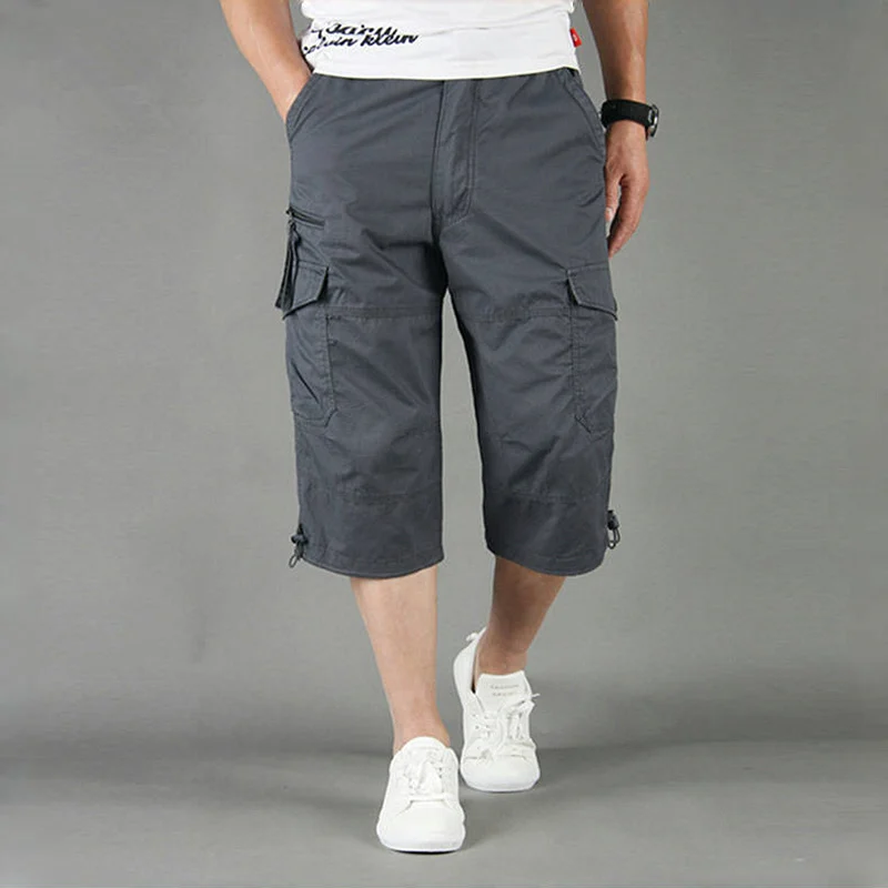 

MRMT 2025 Brand Mens Capri Pants with Multiple Pockets Cargo Pants Casual Middle-aged Men Shorts Pant for Male Man Cropped Pants