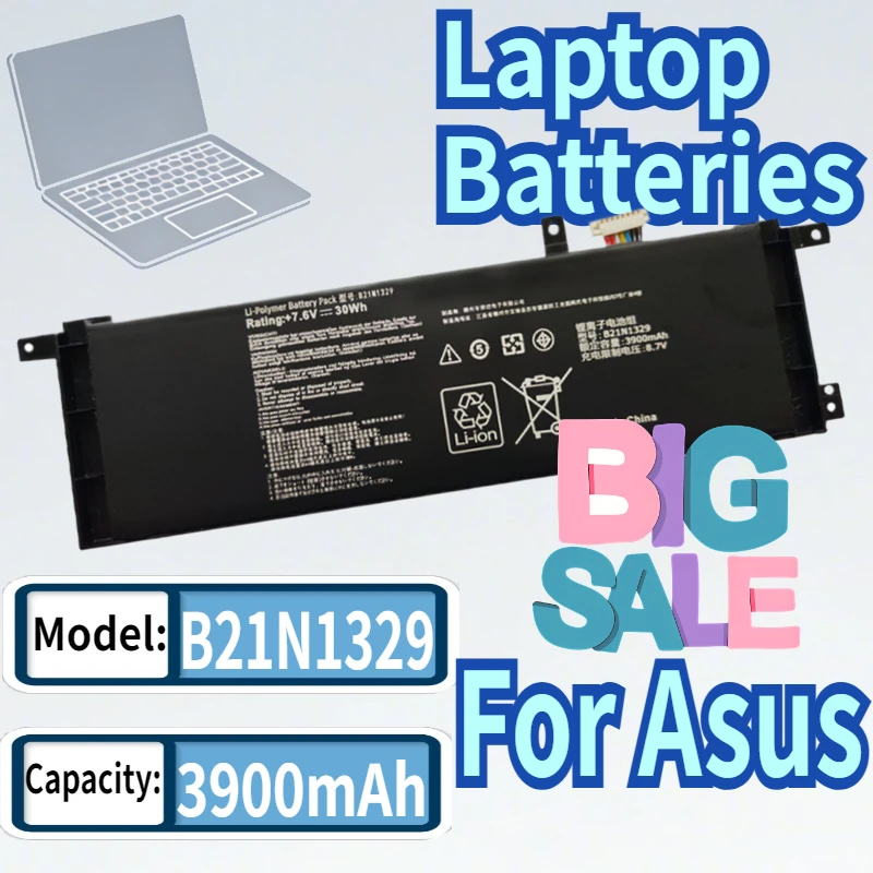 

7.6V 3900mAh B21N1329 Laptop battery For Asus X453 D553M X553 F553M X403 X503M X503 F453 X403M F553 P553 X553M X553B D553 X453MA