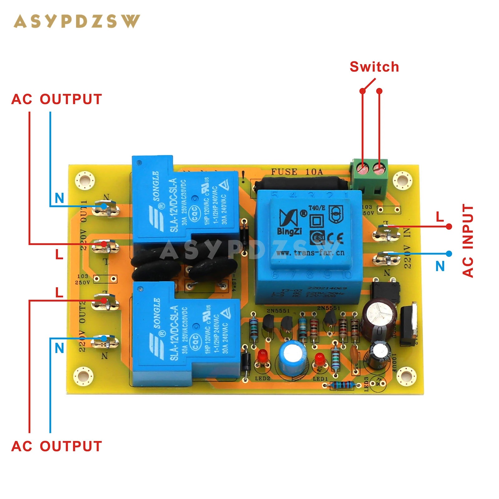 

SL-10A Dual output class A power amplifier soft start board 110V or 220V (Optional)