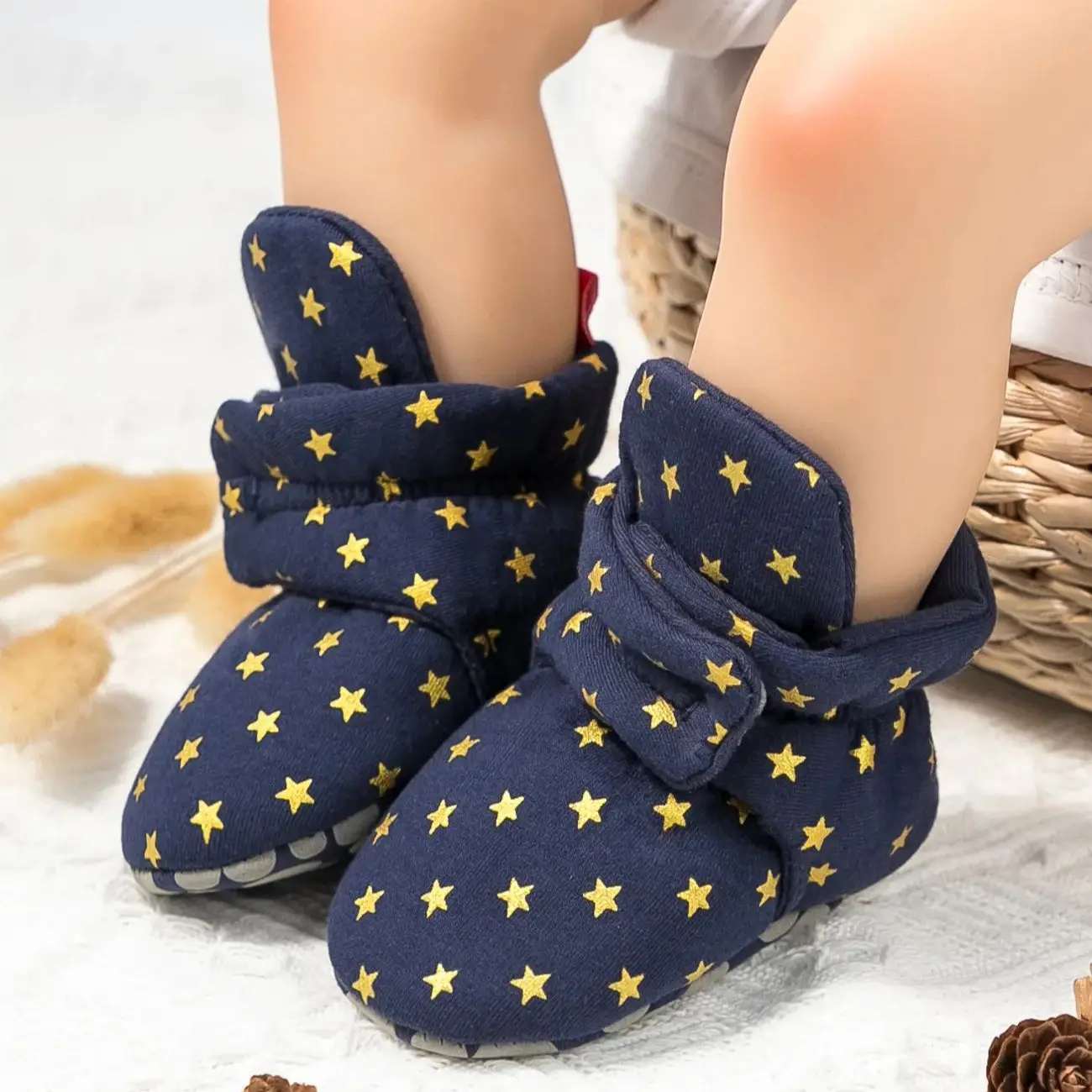 KIDSUN Baby Socks Shoes Newborn Cotton Soft Anti-slip Warm Booties Boy Girl Toddler Infant Crib Shoes