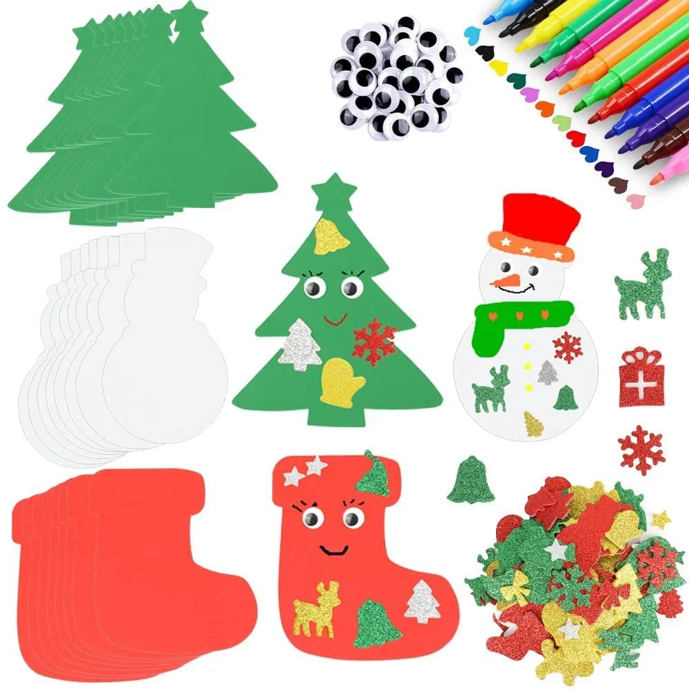 Amazon Crafts 24-Piece Christmas Foam Sticker Set DIY Decoration Party Gift Supplies Decoration