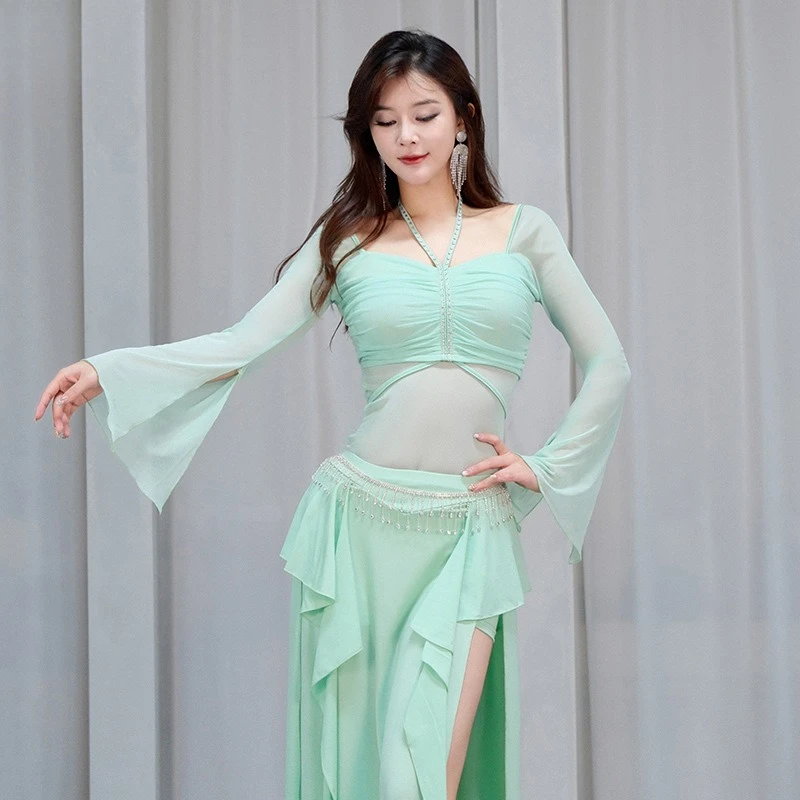 

Belly Dance Top For Beginners Comfortable Oriental Dance Wear Female Training Performance