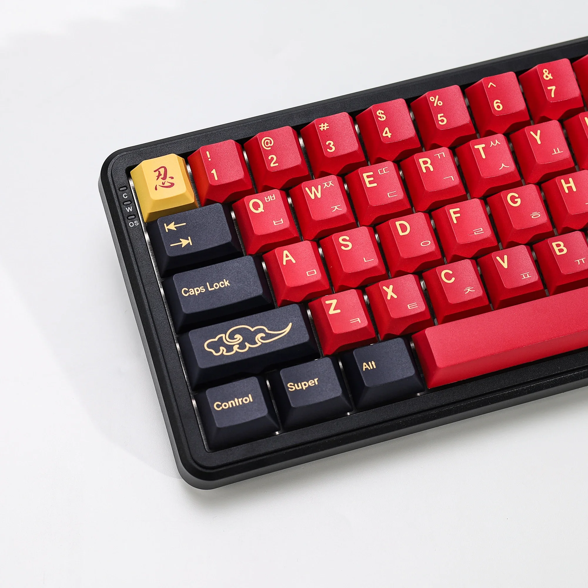 KBDiy Koreanische Tastenkappen Retro GMK Red Samurai Cherry Profile PBT Ailce Tastenkappen-Set für 60% Gaming Mechanische Tastatur – Detail 13