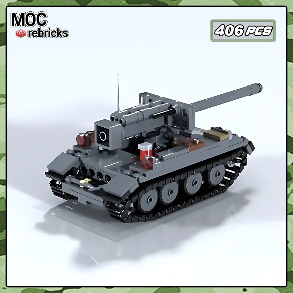 Military Series M56 Scorpion Tank Fighter Vehicles Building Blocks Model Battle Weapon Small Particles Bricks Kids Toy Gift