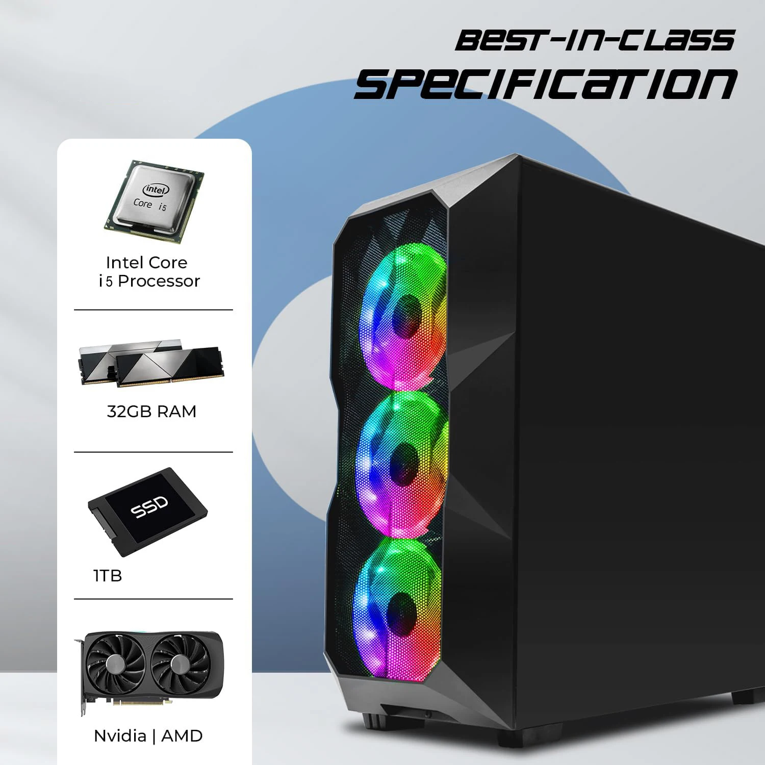 Extreme Cost Performance ARGB Fans I5 11400F 32GB RAM 1TB SSD RTX 2060 6G GDDR6 for Office Home Gaming Desktop Computer WIN10/11 - Image 5