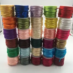 2mm 10-225meter/roll Chinesischen Knoten Satin Schnur Geflochtene Silk Macrame Seil Gewinde Draht DIY Armbänder, die Entdeckungen Perlen