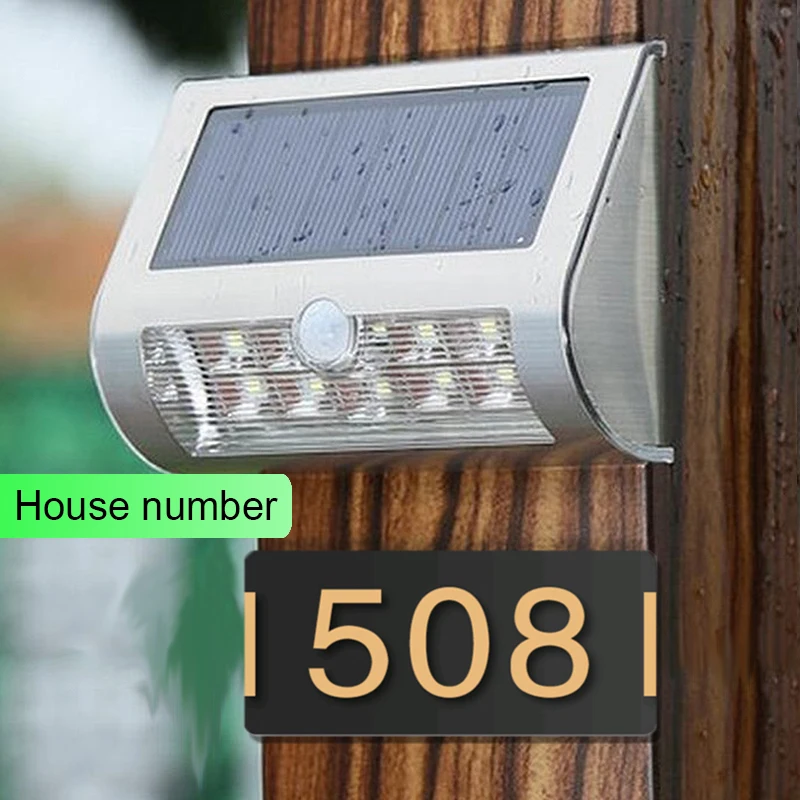 

Solar step lamp PIR motion sensor outdoor 13 led waterproof solar stair lamp stainless steel solar light House number LED lamp