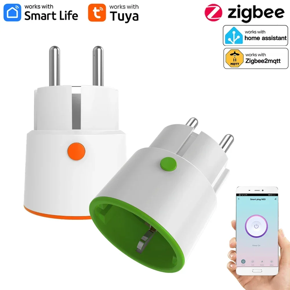Tuya ZigBee 3.0 16A الاتحاد الأوروبي التوصيل المنزل الذكي 3680 واط مراقبة الطاقة الموقت متر متوافق مع Homekit Alexa Google Assistant App #1