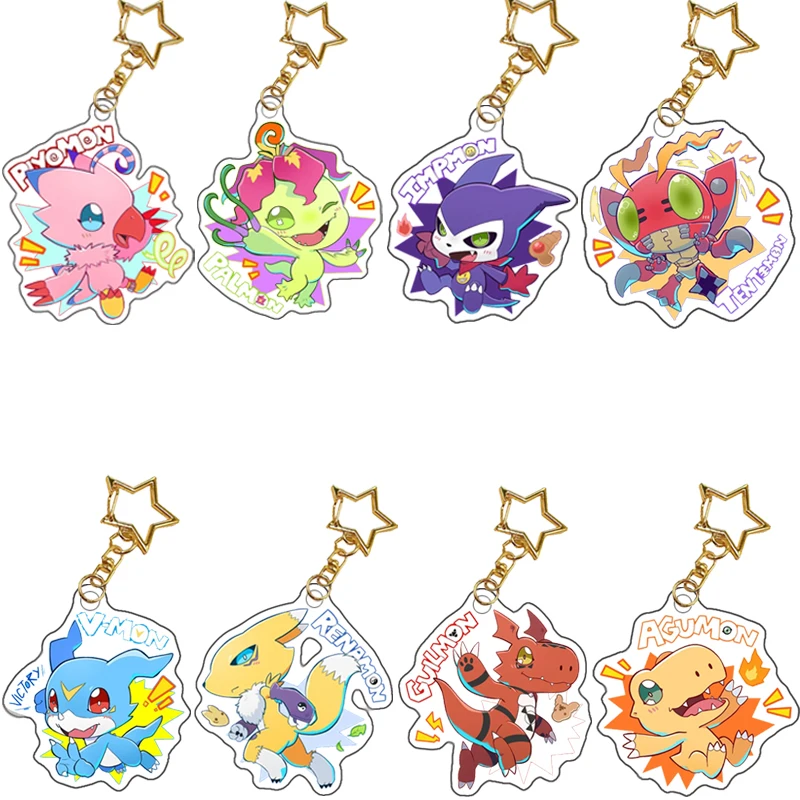 Digimon Adventure Impmon Keychain Renamon Guilmon Gomamon Patamon Togemon Tailm…