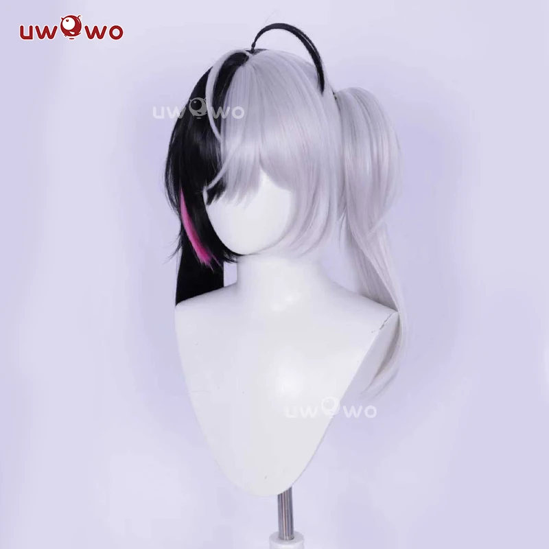 UWOWO Lacrimosa 가발 게임 NTE Neverness to Everness Lacrimosa 코스프레 가발 긴 머리 흑백 머리 할로윈 가발