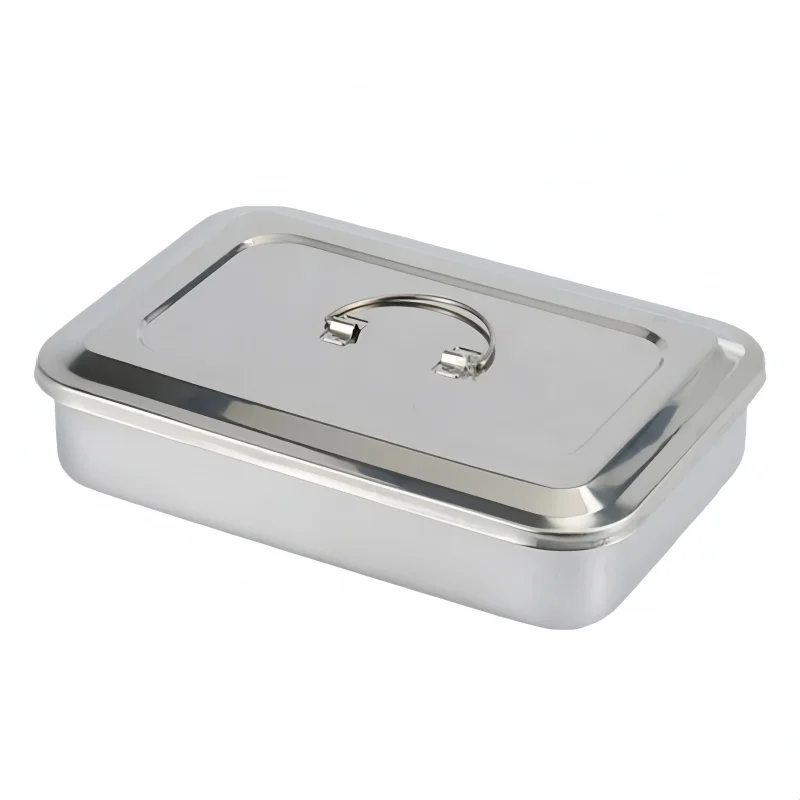 JUMTOP Dental Instruments Tray with Lid Stainless Steel Surgical Nursing Equipments Tools Sterilizer Container