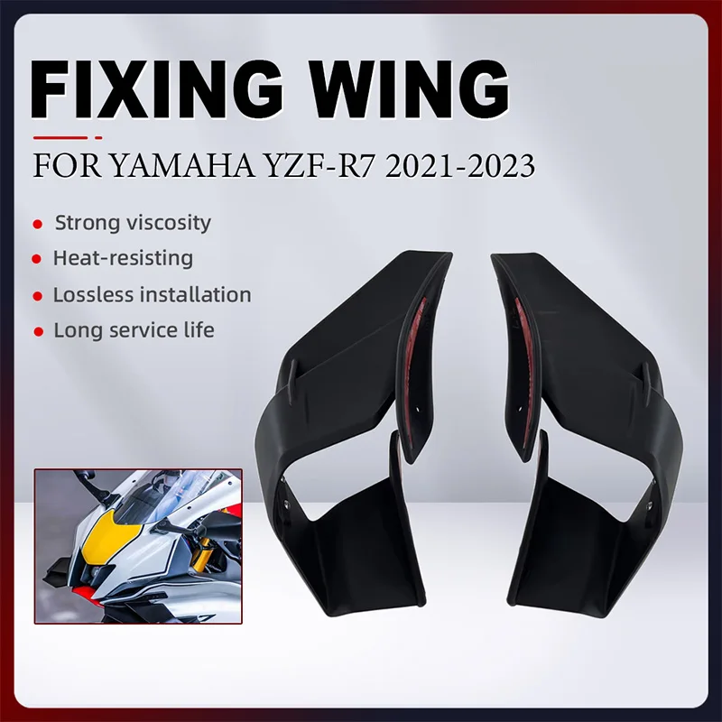 

For Yamaha YZF-R7 YZFR7 YZF R7 2021 2022 2023 ABS Material Motorcycle Fixed Wind Wing Spoiler Aerodynamic Side Winglet Fairing