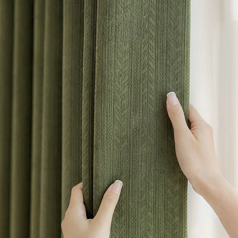 Custom Size Chenille Curtains for Living Room Bedroom Drapes Thermal Insulated Room Darkening Energy Efficient Window Curtains