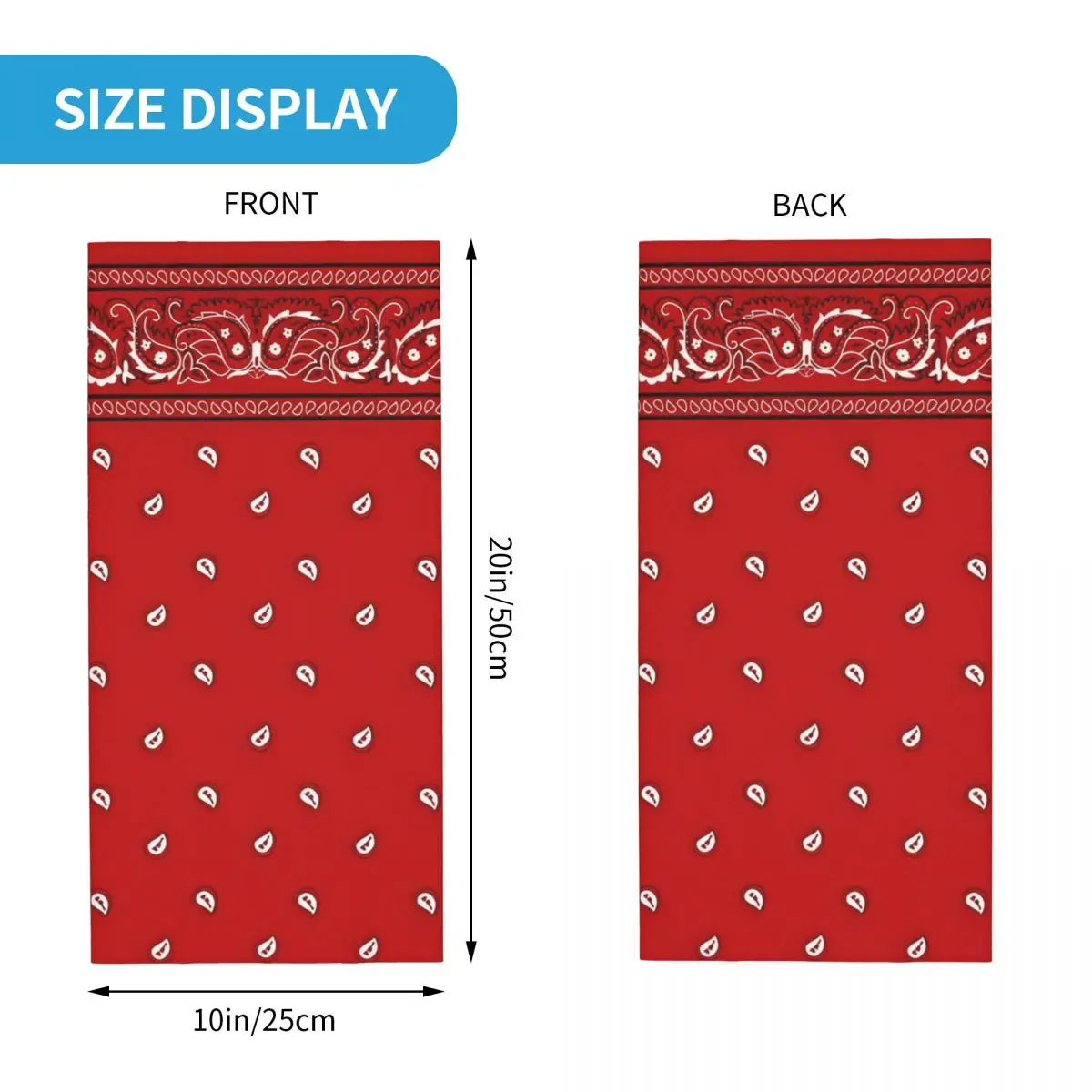 Red Paisley Bandana Neck Gaiter Printed Bohemia Mask Scarf Multifunctional Balaclava Riding Unisex Adult Washable