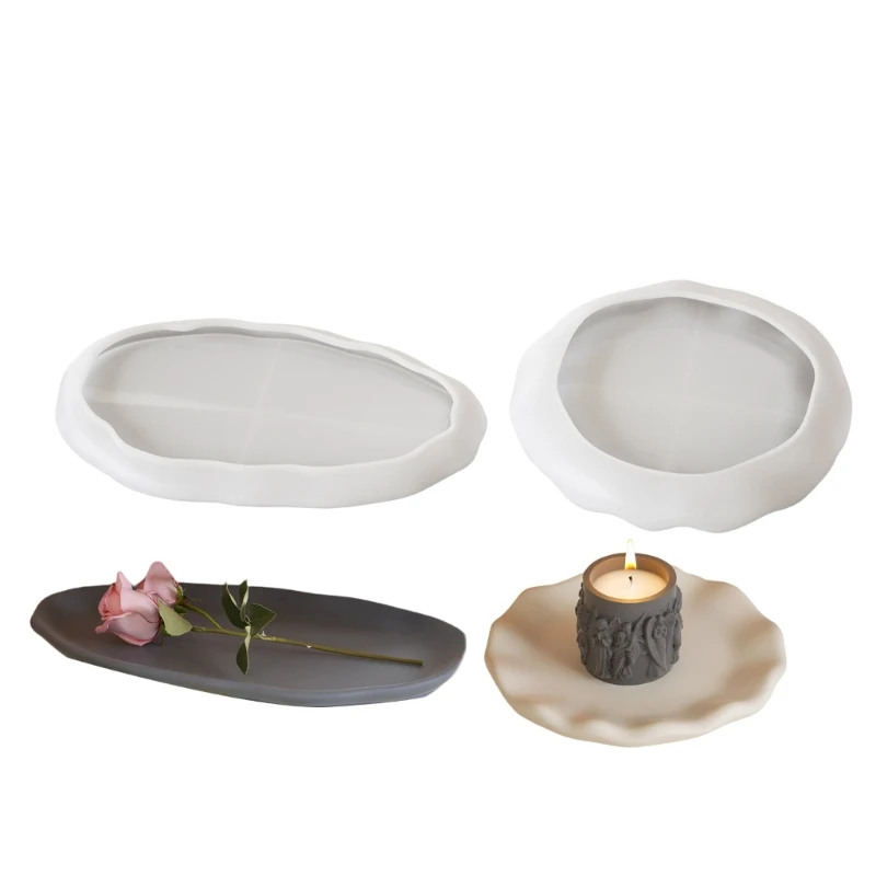 Handcraft Your Own Resin And Concrete Trays Sturdy Silicone Home Decoration with Large Oval Elegant Molds Daily Use