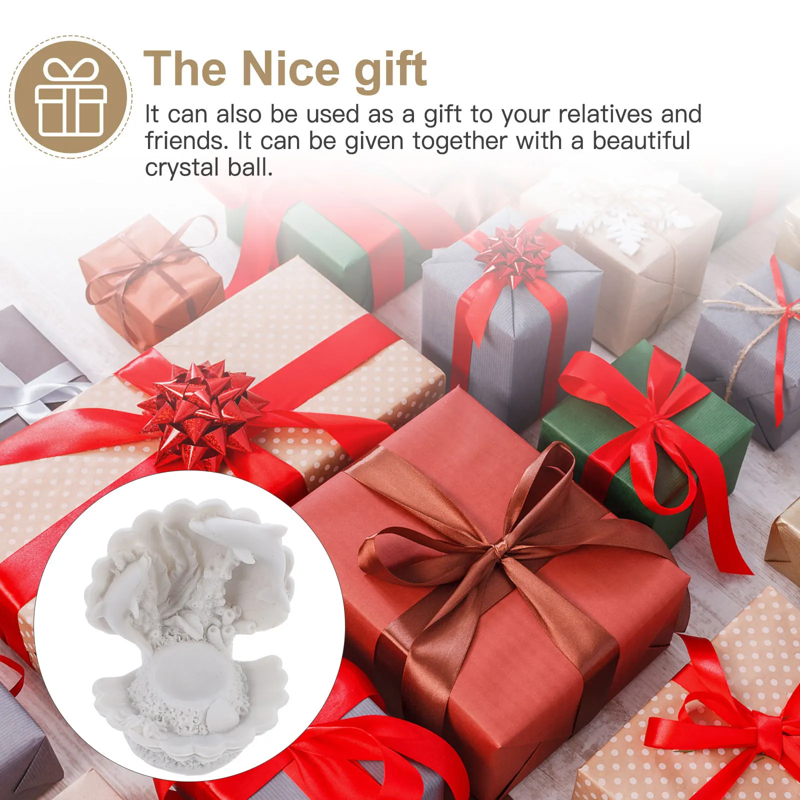 دولفين شل الراتنج الكرة قاعدة ديكور أعمالا فنية صور الدعائم سطح المكتب الزينة دولفين الديكور شل تصميم ديكور