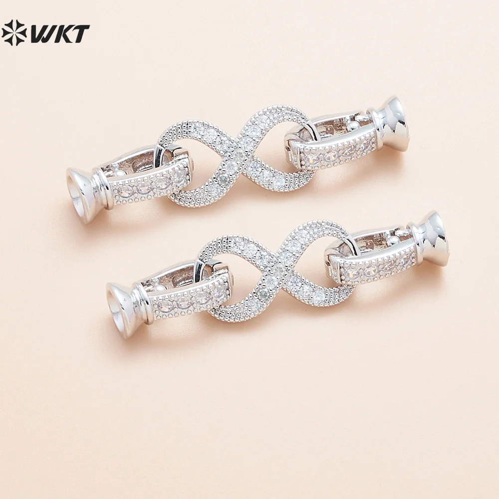 WT-JFE126 Hot DIY Metal Jewelry Findings Double Clasps Electroplated Connector Necklace Clasps With Gold Silver Color