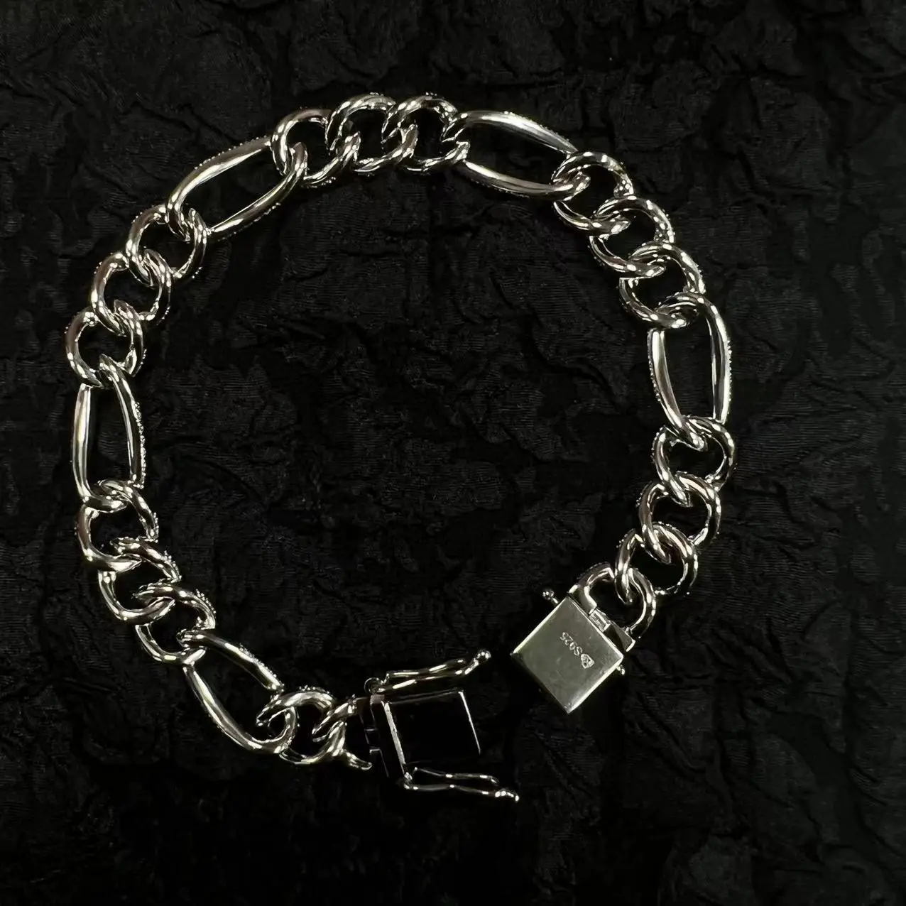 Pulsera cubana de plata S925 para hombres y mujeres, brazalete con brillo callejero, lleno de diamantes, tendencia ins