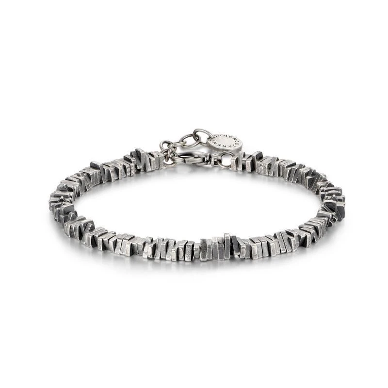 925 Sterling Silver Bracelet Adjustable Size Rope Chain Irregular Squares Bracelet for Men Party Simple Domineering Gift Jewelry