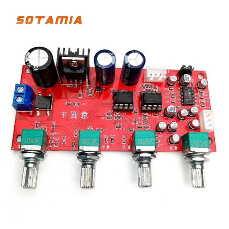 SOTAMIA 1pcs NE5532 Tone Board + BA3880BBE Exciter Tweeter Midrange Bass Adjustment Potentiometer Fixed Version/Separate Version