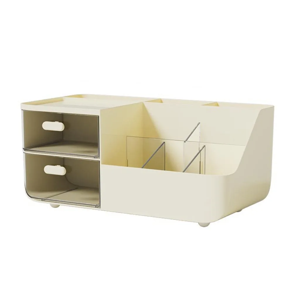 

Multifunctional Desktop Storage Box with Drawers Large Capacity Cosmetics Organizer Korean Simple Desktop Storage Organizer
