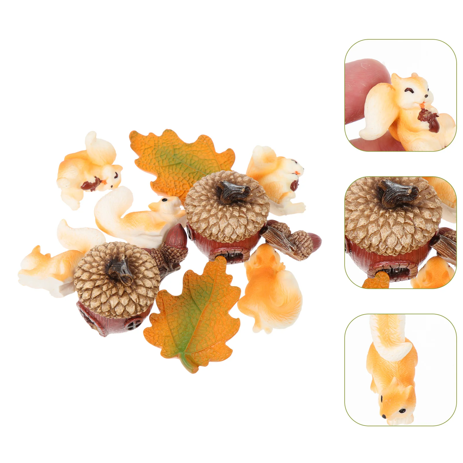 

12pcs Mini Squirrel Miniature Figurines Decor Resin For Desktop Garden Micro Landscape Ornament Home Decor Craft Statue