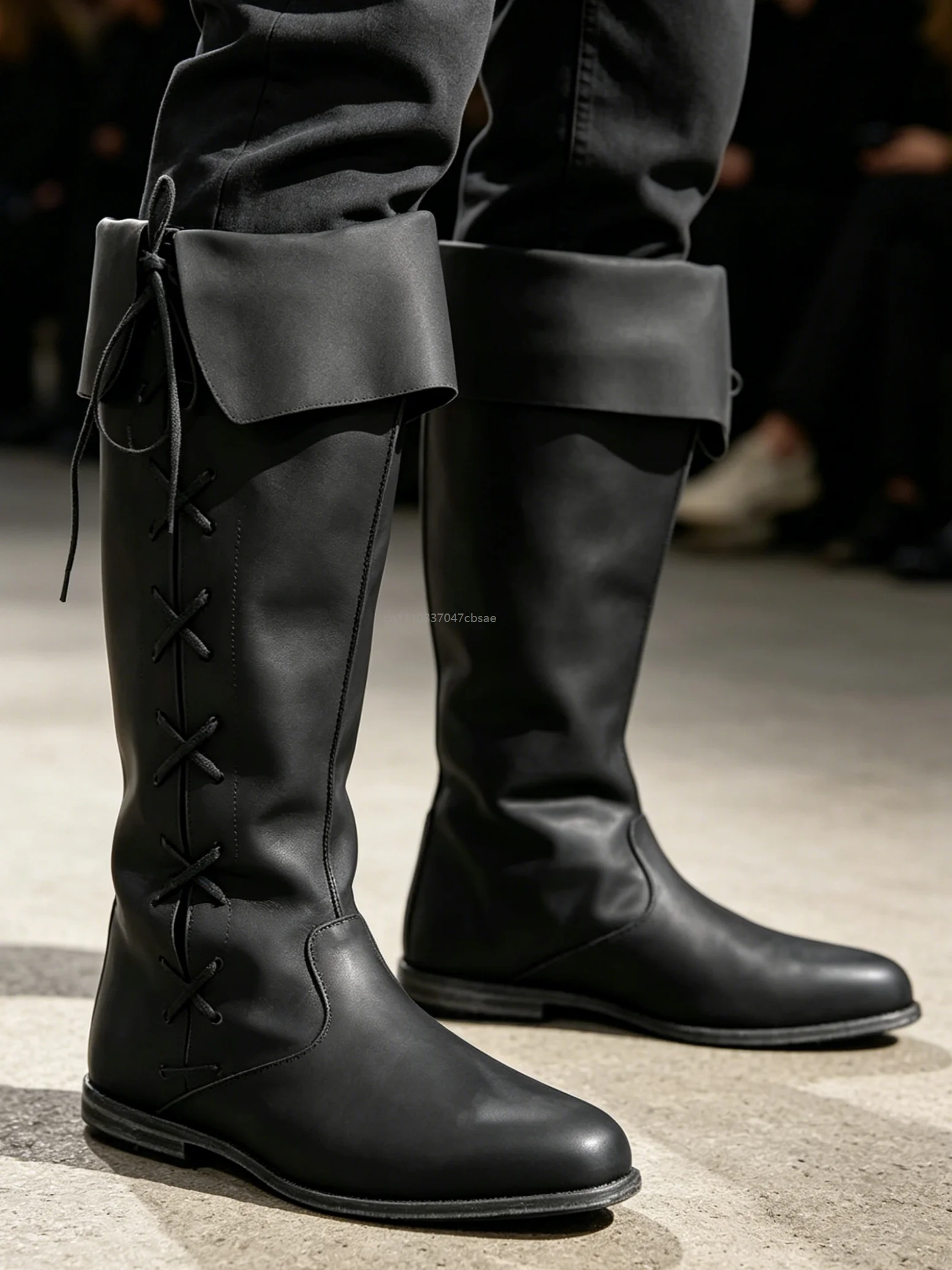 Renaissance Medieval Gothic Punk Pirate Boots Women Halloween Knight Cosplay Props Shoes Men Retro Witcher Pu Leather High Boot