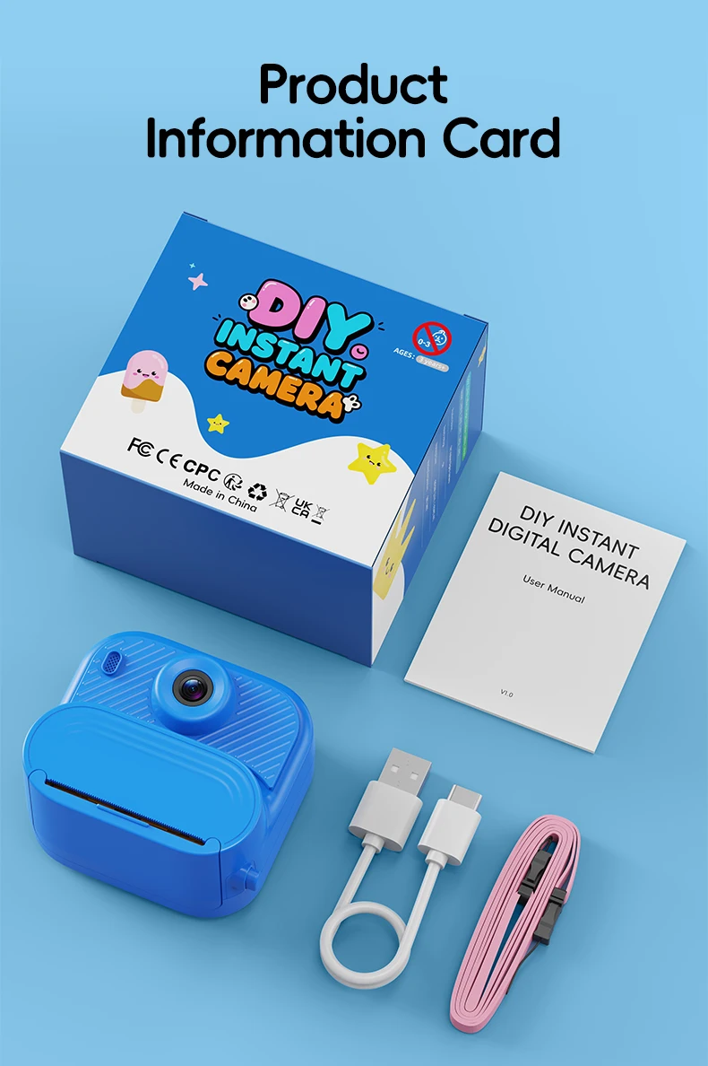 DIY Instant Print Kamera 48MP Kleinkind Kamera Instantanea 1080P HD Kinder Kamera Alter 3-12 Spielzeug Kameras Weihnachtsgeschenke für Kinder – Detail 12
