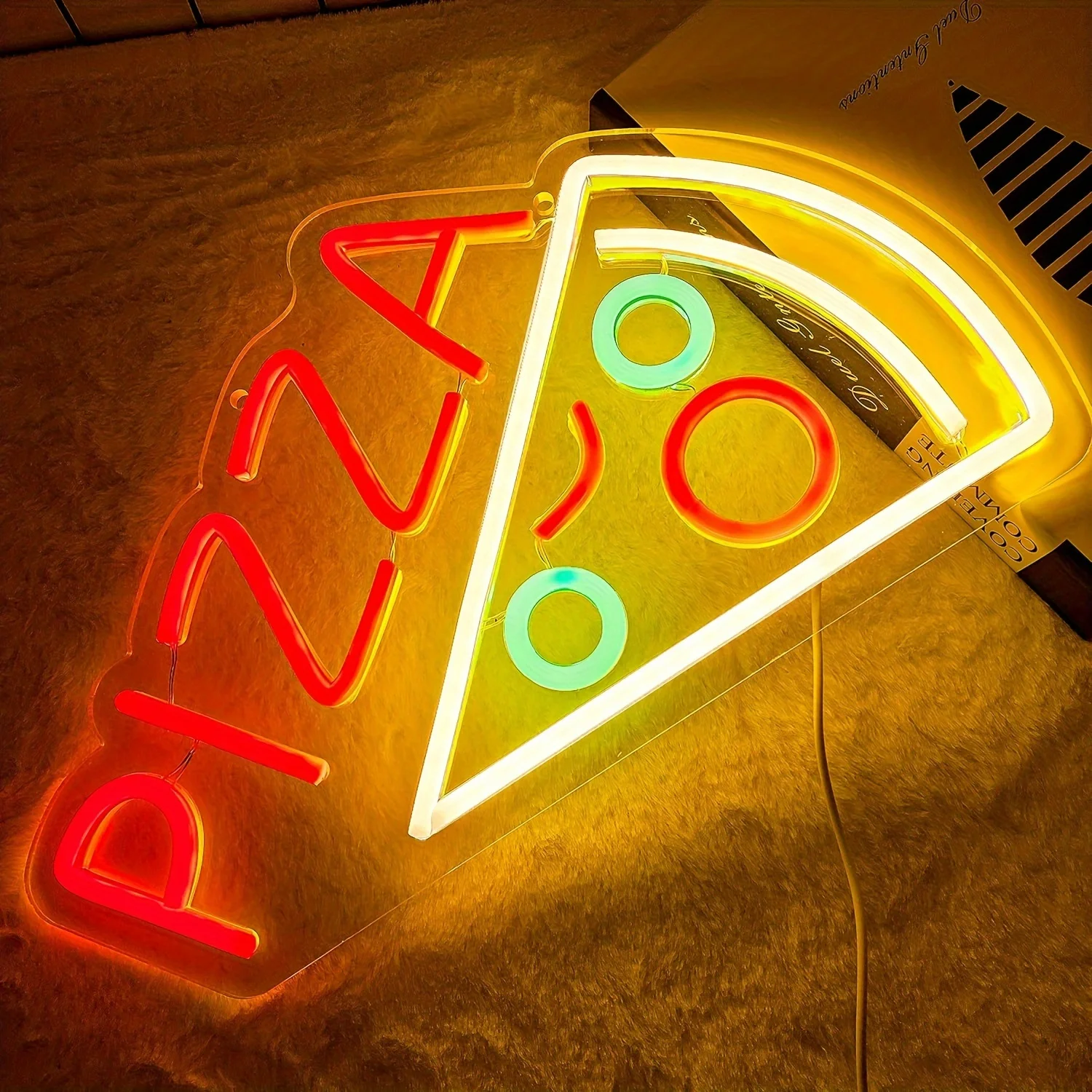 Neon Pizza do dekoracji pizzy, neon w kształcie pizzy, neon LED do pizzy do restauracji, kuchni, sklepu, imprezy, zasilany przez USB