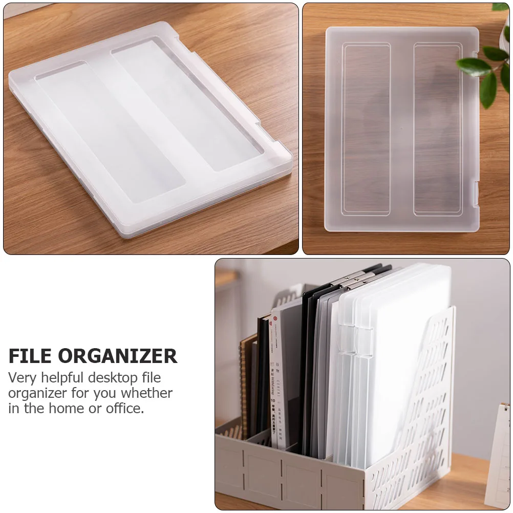 

Transparent File A4 Size Document Organizer Plastic Paper Storage Folder Container Files Box Box Office Supplies