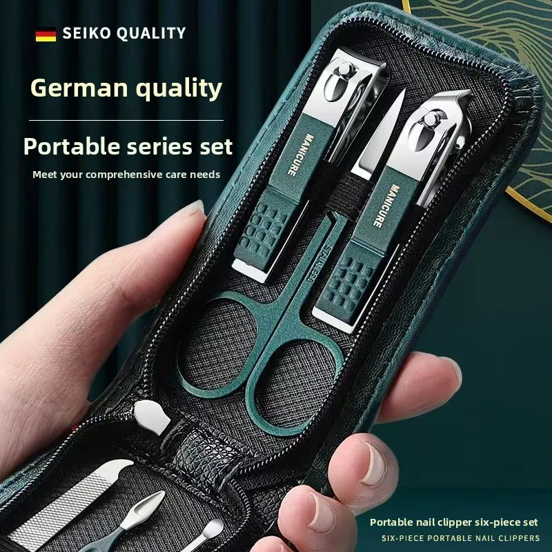 Kit profesional de cuidado de uñas de 6 piezas - Juego de herramientas de manicura y pedicura cortaúñas para el cuidado de los dedos