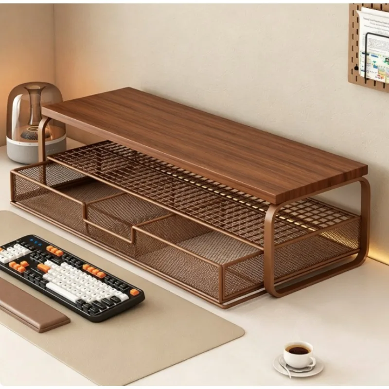 Lower Level Pull-out Storage Rack Double-layer Storage Desktop Computer Monitor Desktop Drawer Office Home Heightening Bracket