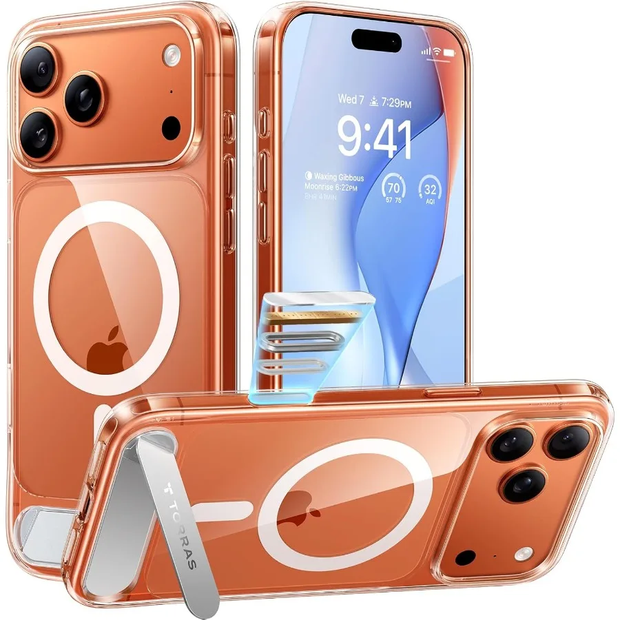 Robusto supporto magnetico senza cuciture per custodia per iPhone 17 Pro adatta per il controllo della fotocamera con protezione di grado militare MagSafe