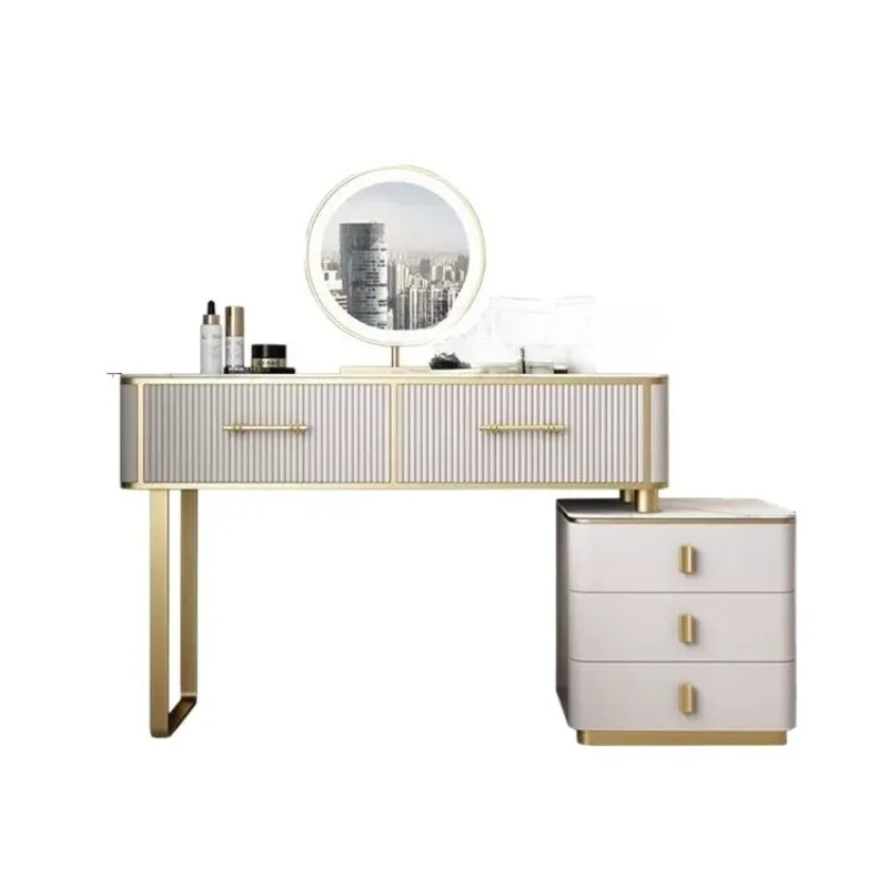 

chest cabinet integrated bedroom bay window cabinet, makeup stool mirror left and right combination dresser