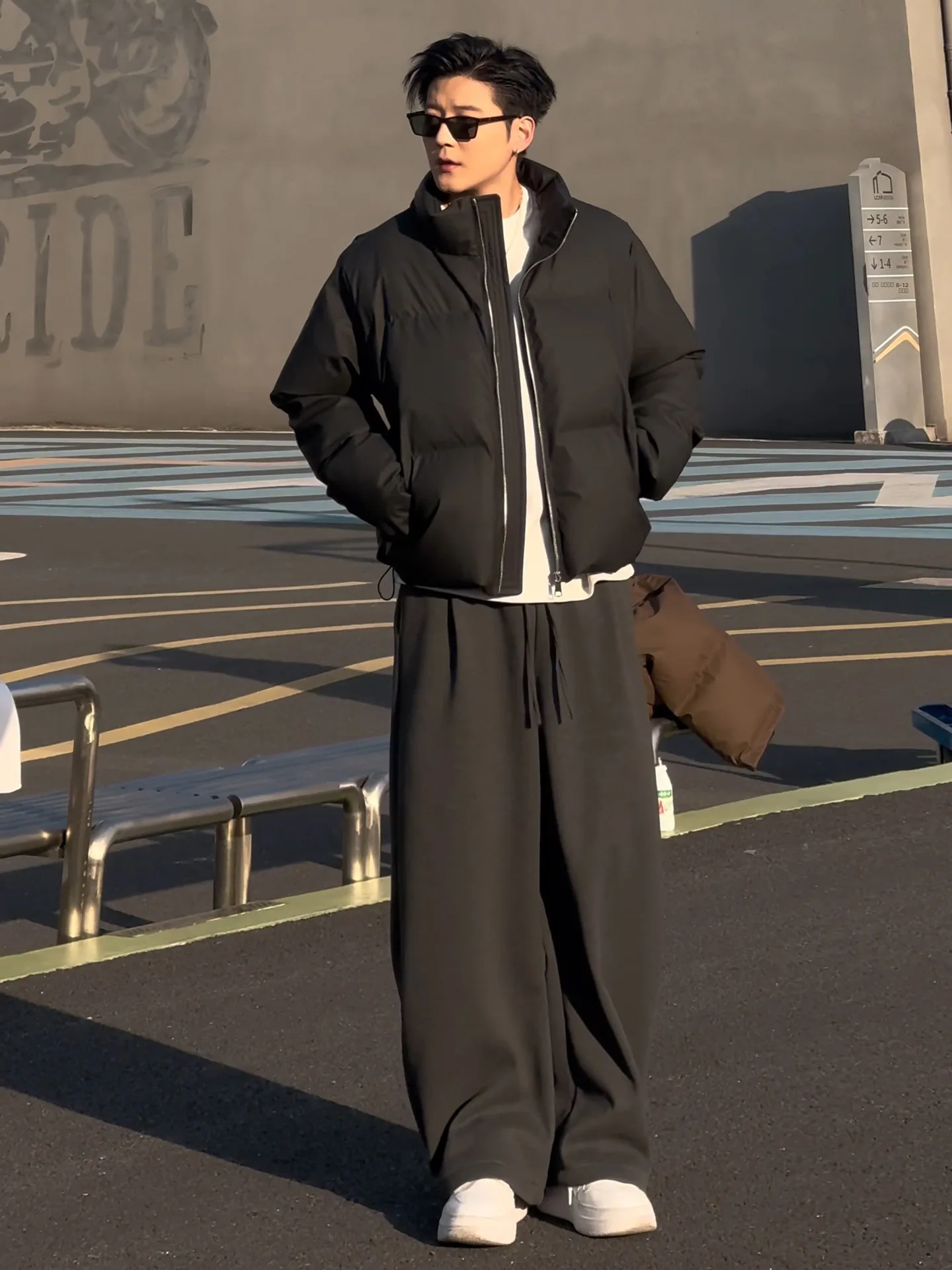 

Bla ort Мужская хлопковая куртка из искусственной кожи на пуху Winter Faion Высококачественная крутая верхняя одежда American Sle с воротником-стойкой Br...