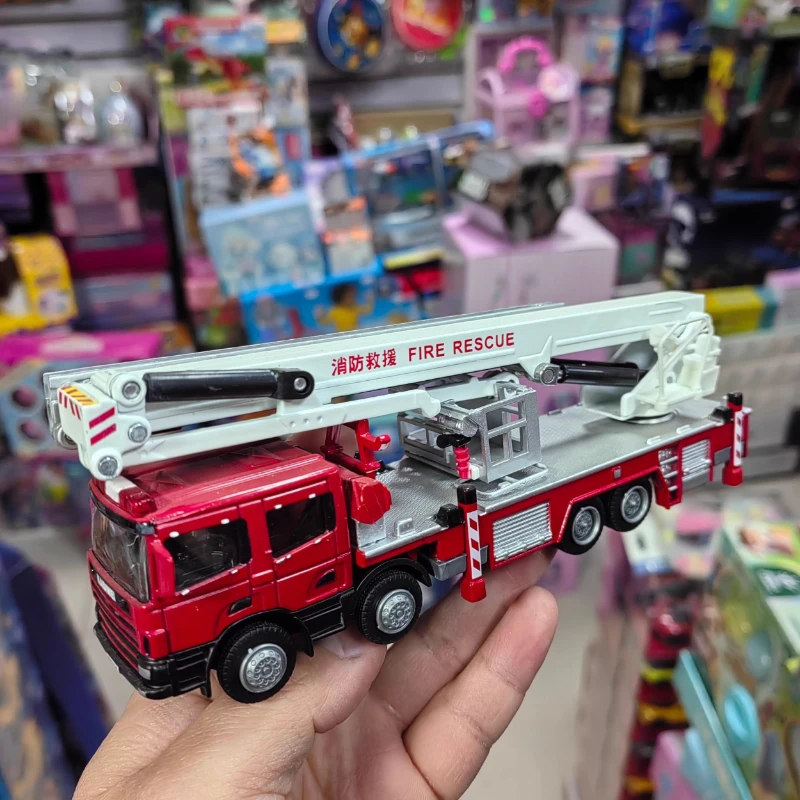 

40cm Simulation 1:50 alloy water tank cloud ladder fire truck car desktop model ornaments children's birthday toy gift