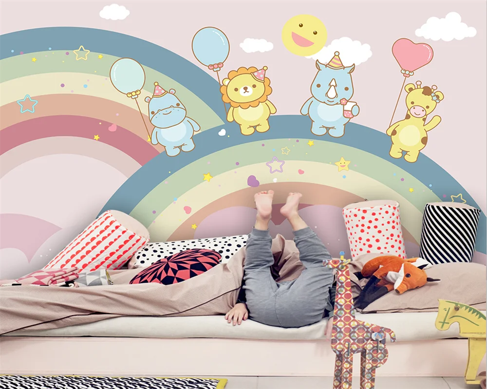 

beibehang Customized papel de parede modern new bedroom living room cartoon animal children's room background wallpaper