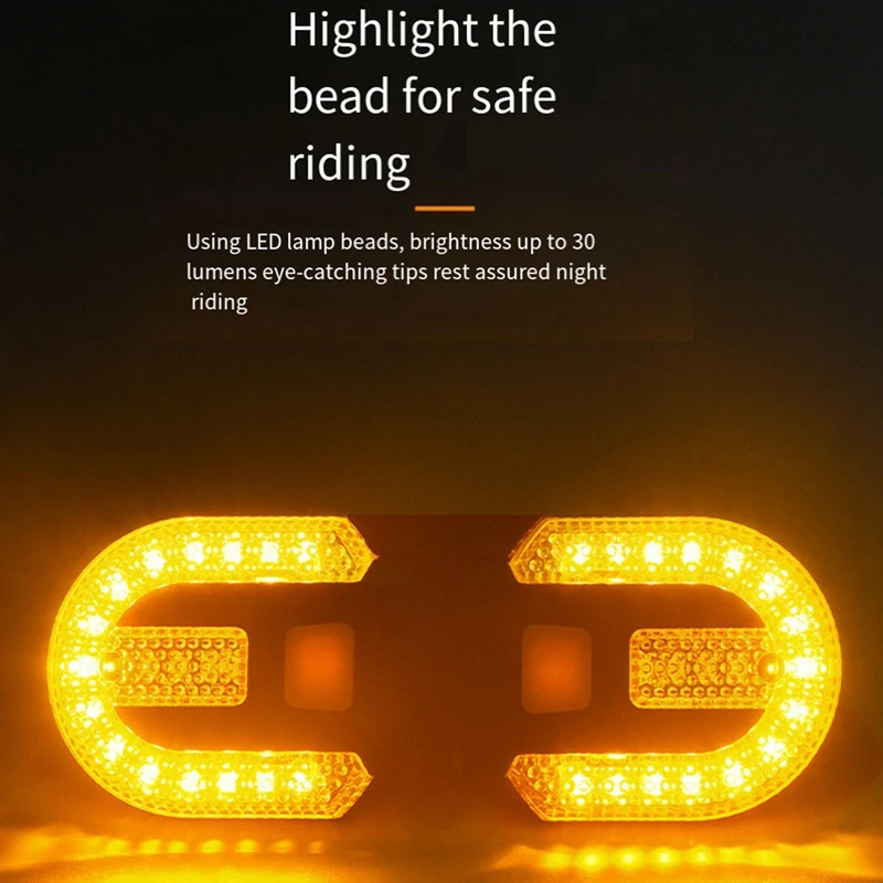 LED Bicycle Remote Control Turn Signal Taillight Waterproof Bike Warning Lamp For Outdoor Cycling Replacement