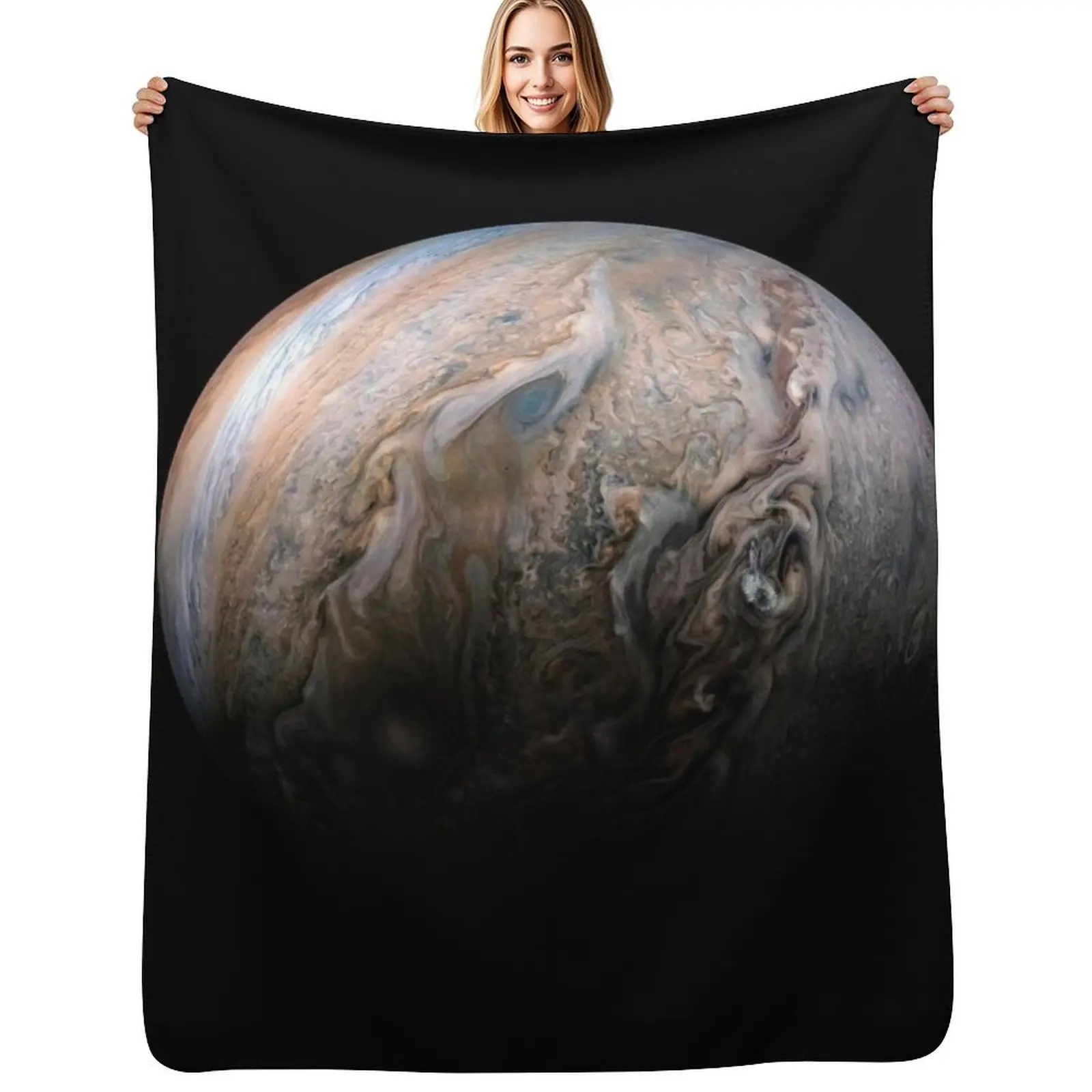 Jupiter's stormy Northern hemisphere Jovian Jet stream detail Throw Blanket Single Travel For Sofa Thin Blankets