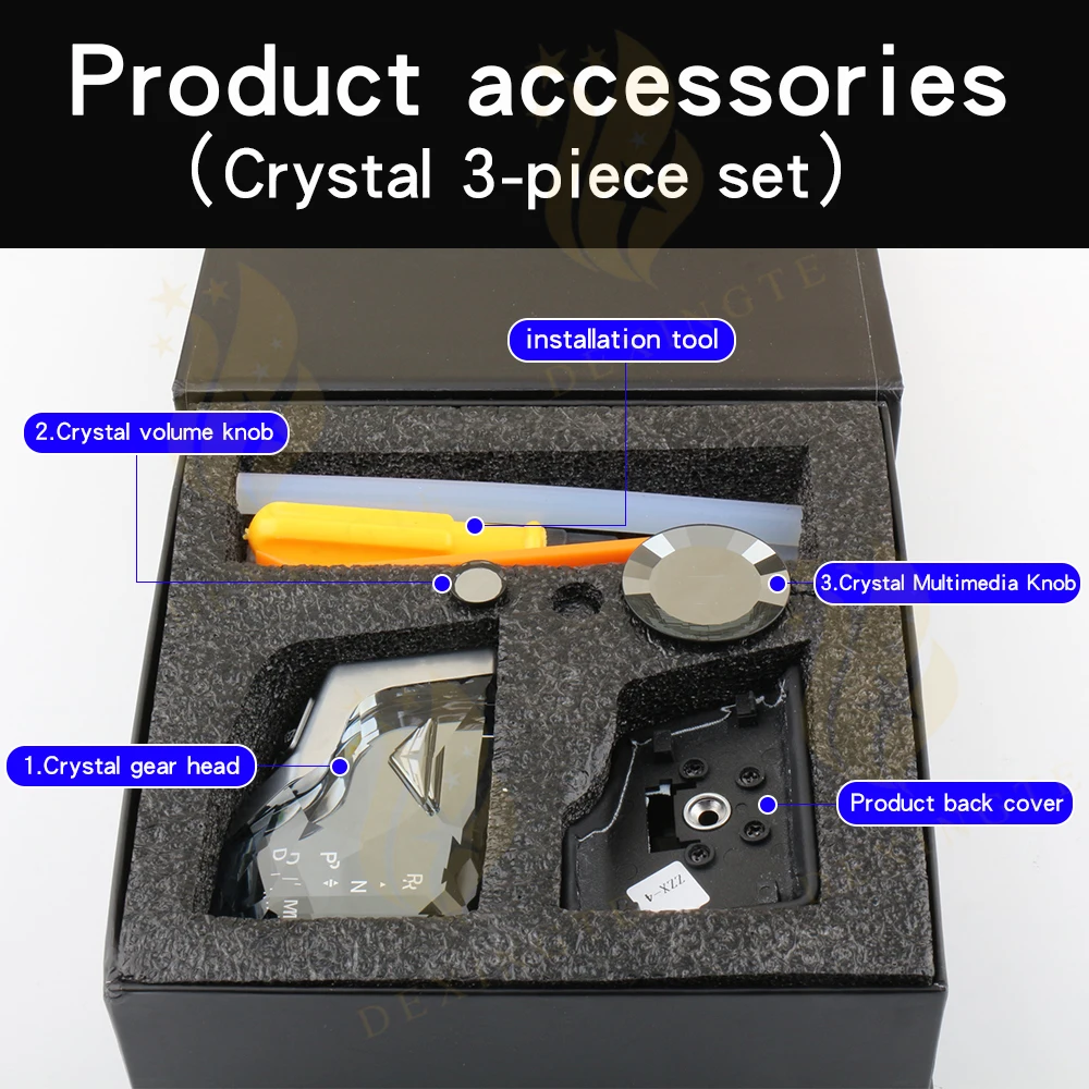 

3 Piece Set Crystal with LED gear shift knob For Cadillac CT5 CT6 Gear Rod XT4 XT5 XT6 Car Accessories Shift Lever Gear Handle