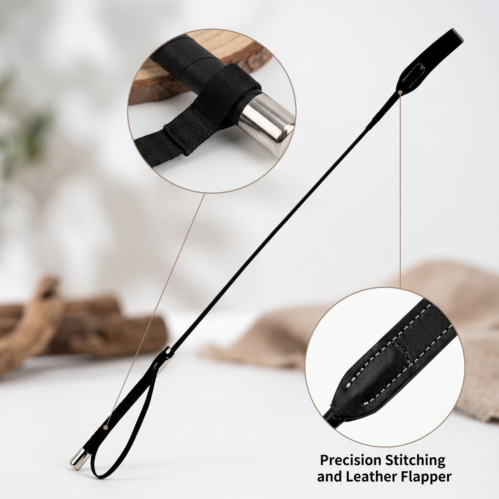 Equestrian Riding Crop Slim-Grip Riding Crop with Wrist Loop Horse Whip with Wrist Strap Easy to Handle Secure for Equestrians
