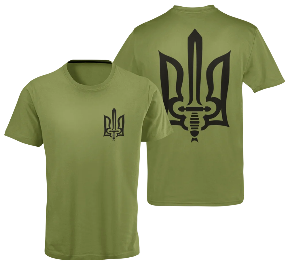 

Zelensky Ukraine Trident Sword T-Shirt Short Sleeve Casual 100% Cotton O-Neck Summer Mens T-shirt New Size S-3XL