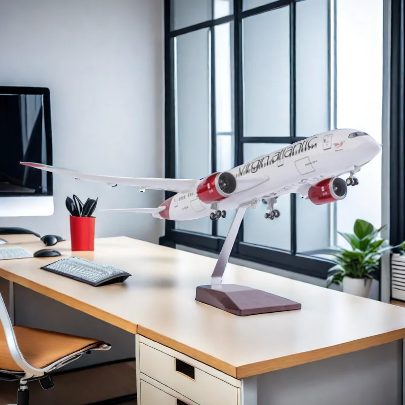 47CM Virgin Atlantic Airline Airplane Model Toy 787 B787 Dreamliner Aircraft 1/130 Plastic Resin Replica Plane Model Collection